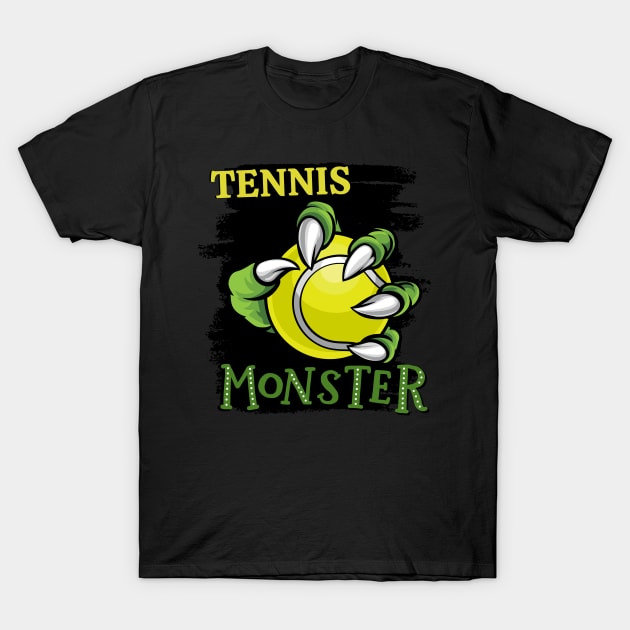 Tennis monster sport Gift for Tennis player love Tennis funny present for kids and adults T-Shirt by BoogieCreates